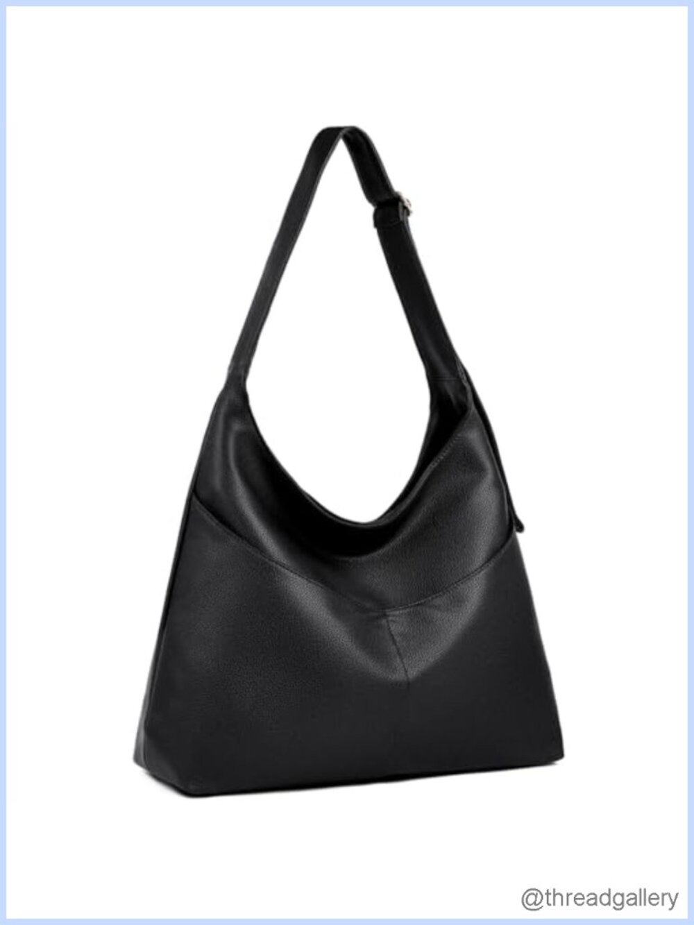 Vegan PU Leather Hobo Shoulder Bag Large Slouchy Zipper Work Travel